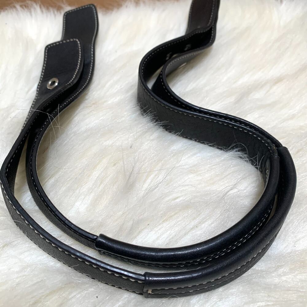 COACH Pair (2) Black Leather Vintage Replacement Soho Straps Handles #S55 - Picture 2 of 5